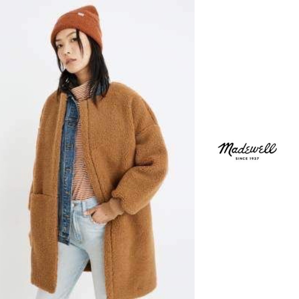 Madewell Cocoon Bonded Teddy Coat